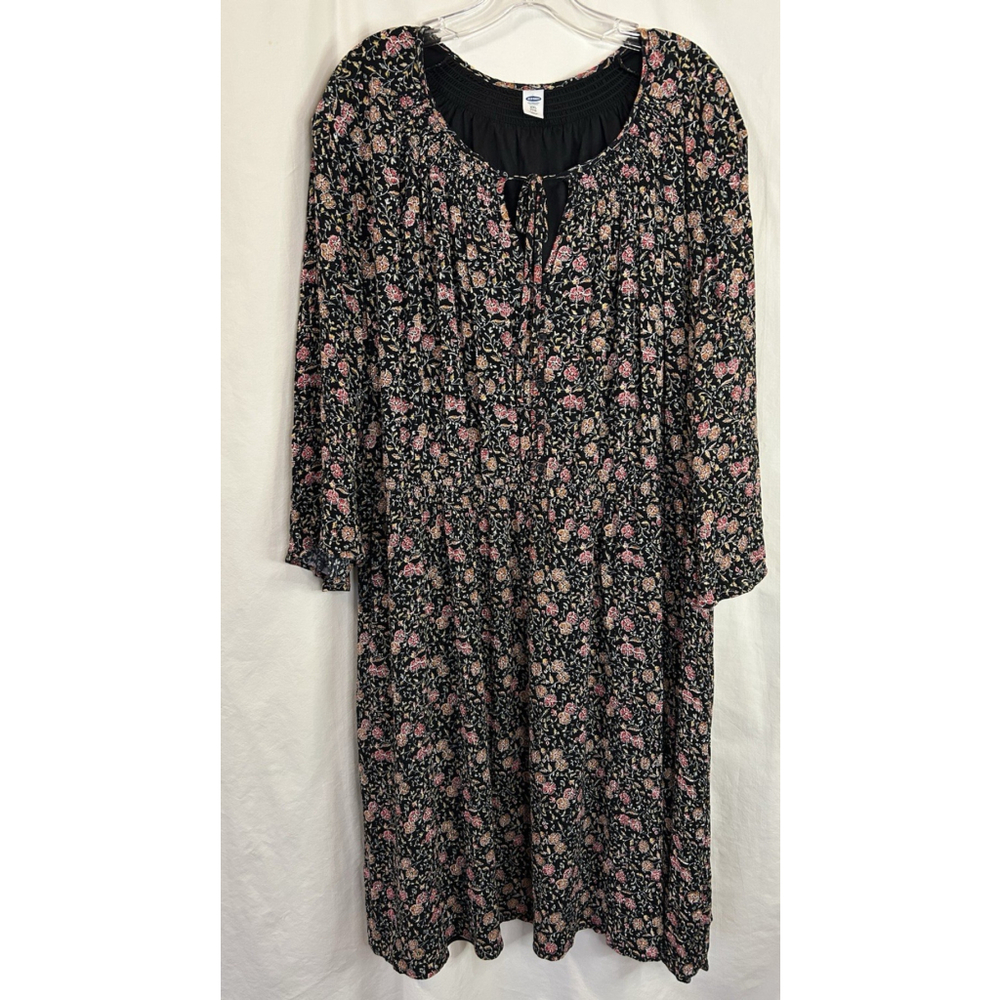 Old Navy XXL 20 Plus Boho Floral Midi Dress Long Bell Sleeve Cottagecore Lined